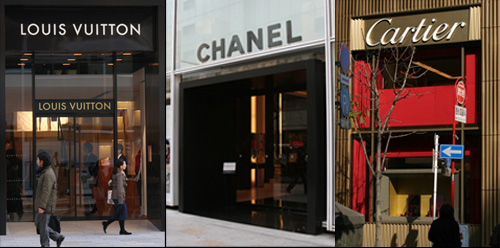 銀座の高級ファッションブランド